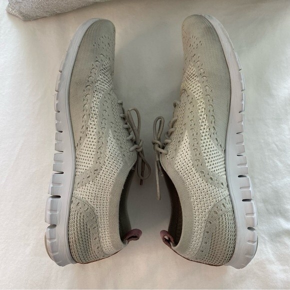 Cole Haan Zero Grand Stitchlite Wingtip Oxford Sneaker Comfort Ivory Pink SZ 9 - Picture 7 of 11